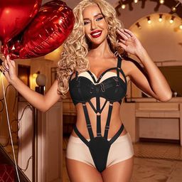 VAGHBHATT Women Shoulder Straps Underwired Push Up One Piece Baby Doll-image-73