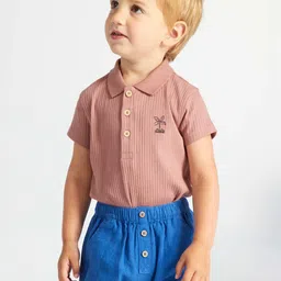KIABI Kids Solid Linen Mid-Rise Shorts-12