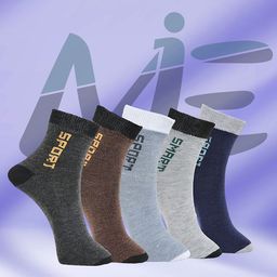 MJE Unisex Pack Of 5 Printed Anti-Odour Ankle-Length Socks-image-110