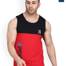 SLOWLORIS Pack Of 2 Printed Cotton Vests VSL26 CMB(ADV BLACKRED)(LOOK BLACKPEACOCK)-picture-15
