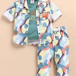 LITTLE COLLARS Boys Printed T-shirt with Trousers-image-51