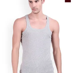 inner element Pack Of 2 Cotton Ribbed Gym Vests 111_GYMVEST_PK2_MAROON_GREY_-image-86