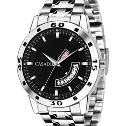 CASADO Men Round Dial & Stainless Steel Straps Analogue Watch CSD-344-BLK-SIL-DD-image-45