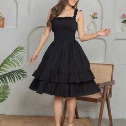 KAJODI Women Shoulder Straps Fit & Flare Dress-image-57