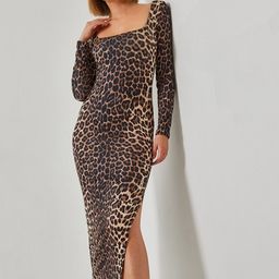 BIANCO LUCCI Women Animal Printed Bodycon Midi Dress-image-63