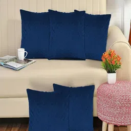 Myntra Elegant Homes Blue 5 Pieces Geometric Printed Square Cushion Covers-picture-17