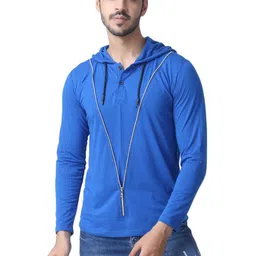 Black Collection Men Solid Hood Cotton T-shirt-image-93
