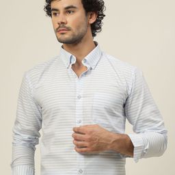 JADEBERRY Men Classic Slim Fit Horizontal Stripes Opaque Striped Casual Shirt-image-29