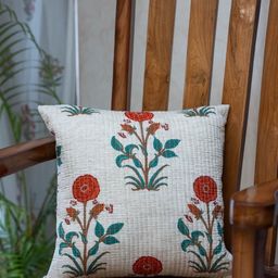 BED AND BEYONDD Maroon & White Set of 2 Ethnic Motifs Square Cushion Covers-image-16