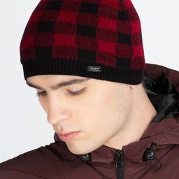 Status Quo Men Checked Winter Beanie-44