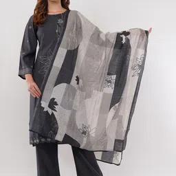 dhartii Women Floral Embroidered Cotton Kurta with Trousers & Dupatta-picture-22