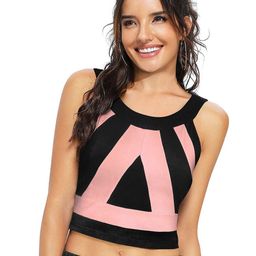 SHOPONBIT Women Colourblocked Fitted Top-image-19