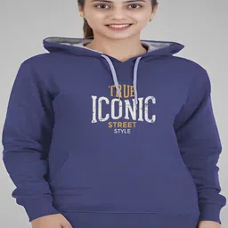 REYA Women Typography Printed Hooded Pullover Sweatshirt-picture-8