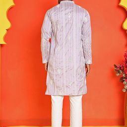 Jompers Men Embroidered Regular Mirror Work Kurta with Pyjamas image 2