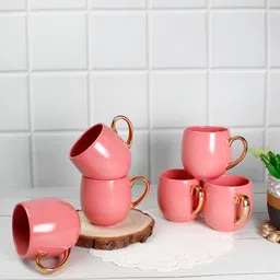 Vola Global LLP Pink 6 Pieces Glossy Cups-46