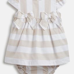 Chicco Girls Striped Short Cap Sleeves Fit & Flare Dress With Shorts-image-31