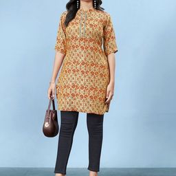 JIVORA Women Paisley Printed Pure Silk Kurti-image-38