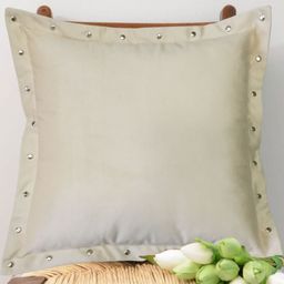 Lushomes Beige Velvet Square Cushion Covers-image-79