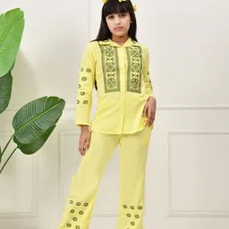 BAESD Girls Embroidered Long Sleeves Pure Cotton Shirt With Trousers-picture-42