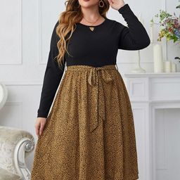 StyleCast Curve Women Animal Print Crepe Fit & Flare Midi Dress-picture-29