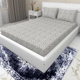 HIDECOR Grey 210 TC King Bedsheet with 2 Pillow Covers-picture-18