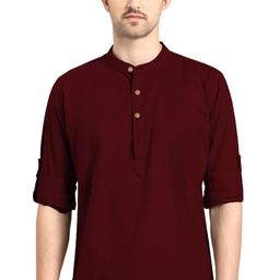BHUVIKOO Men Maroon Kurtas-24
