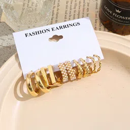 Celestique Set Of 5 Contemporary Korean Hoop Earrings-image-31