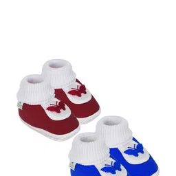 NESKA MODA 0 To 6 Months Set of 2 Pair Butterfly Newborn Soft Skin-Friendly Cotton Baby Booties-image-42