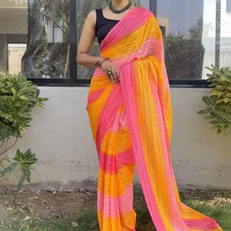 Rangtulika Ethnics Striped Art Silk Ready to Wear Saree-image-80