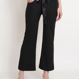 Popwings Women Relaxed Regular Fit Mid-Rise Easy Wash Trousers-image-50