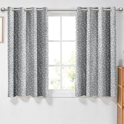 Aura Grey & White Set of 2 Floral Window Curtain-picture-45