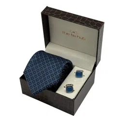 The Tie Hub Men Set of 2 Necktie with Cufflinks Accessory Gift-image-5