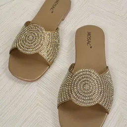 MOSAC Women Party Open Toe Flats-29