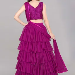 DIVASTRI Semi-Stitched Lehenga & Unstitched Blouse With Dupatta image 2