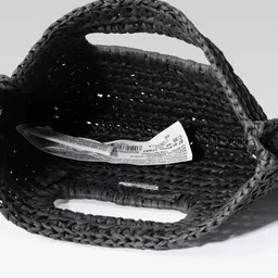 MANGO Structured Basket Weave Handheld Bag with Non-Detachable Sling Strap image 4