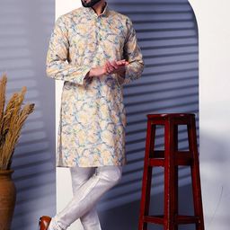 Moda Rapido Men Printed Thread Work Kurta-30