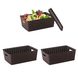 Kuber Industries Brown Set of 3 Regular Multi-Utility Organisers image 3