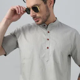 Hancock Men Striped Summer Sheers Kurta-picture-35