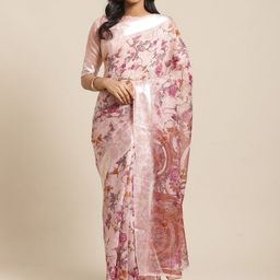 KALINI Floral Cotton Blend Saree-image-4