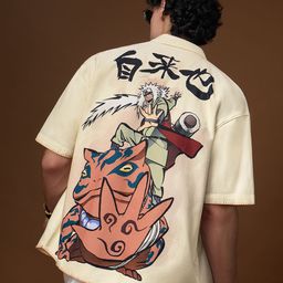 The Souled Store Oversized Naruto Shippuden Gamakage Jiraiya Printed Pure Cotton Shirt-image-24
