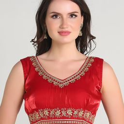 EZSTALL Embroidered Sleevless Saree Blouse-image-91