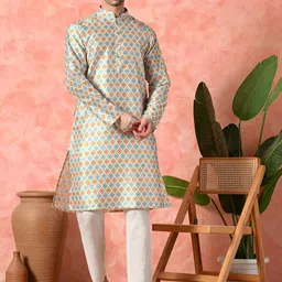 7 GEN Men Mandarin Collar Printed Kurta-picture-45