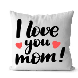 Loops n knots White & Black I Love You Mom Printed Pre-FilledCushion-picture-34