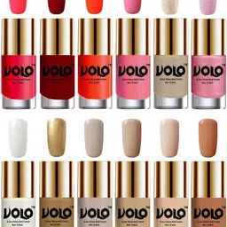 VOLO Set Of 12 Extra Shine Vibrant Shades Nail Polish- 9.9ml Each- Combo-No-325-22