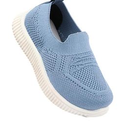 CAFONE Footwear Unisex Blue Knitted Slip-On Sneakers-image-50