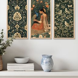 Kotart Brown & Beige 3 Pieces Birds and Animals Wooden Wall Paintings-image-68