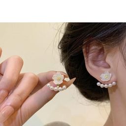 Amrav Women White Flower & Pearl Earrings-image-1