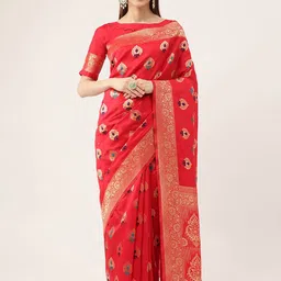 Maroosh Woven Design Zari Silk Blend Saree-picture-38