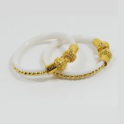 SATTIK Pack of 2 Women Gold-plated Shakha Pola Bangle Set-image-115
