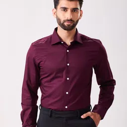 MH&Y Men Solid Spread Collar Cotton Formal Shirt-picture-9